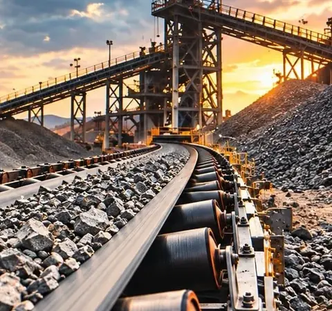 Banda de caucho en minería
